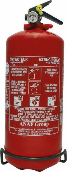 Extincteur à pression permanente à poudre ABC avec manomètre 3kg ANAF - 20204