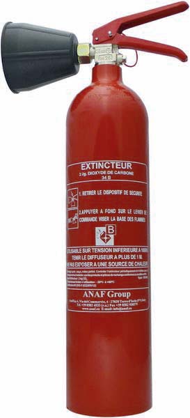 Extincteur à CO²/ dioxyde de carbone 2Kg ANAF - 20222