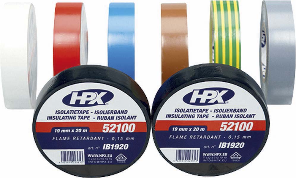 Lot 10 rubans adhesif isolant pvc vde assortis 19mmx20m - 2036810