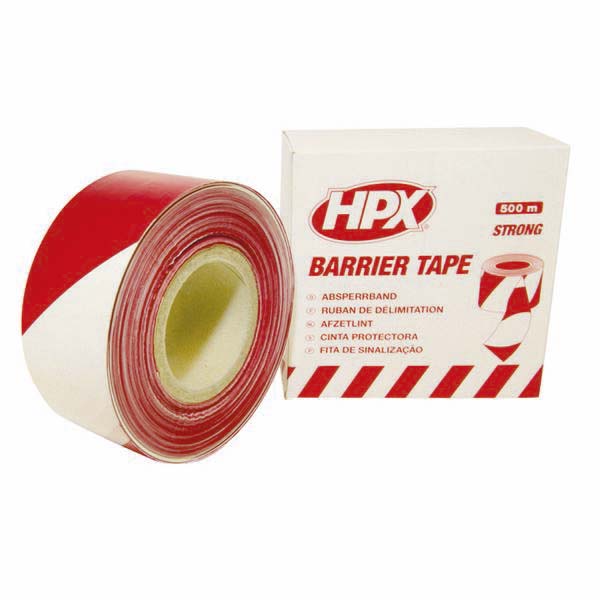 Ruban de délimitation de zone rouge/blanc 70mmx500m HPX - 20418