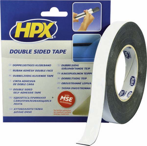 Ruban adhésif double face noir 9mmx10m 25N HPX - 20504