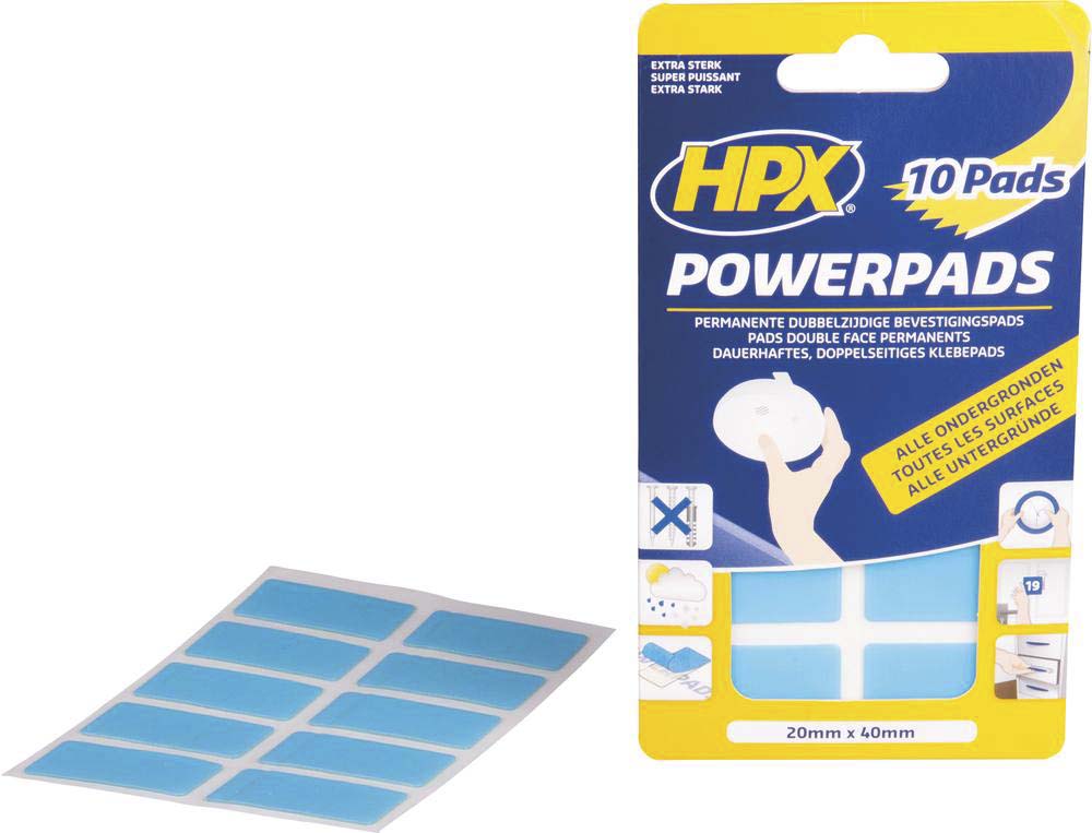 Ruban adhésif double face prédécoupé rectangle 20x40mm - lot de 10 pcs HPX - 20537