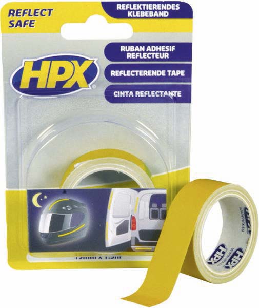 Ruban réfléchissant jaune 19mmx1,5m HPX - 20540