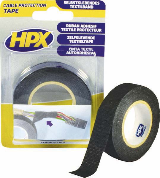 Ruban de protection pour cablage noir 19mmx10m HPX - 20544