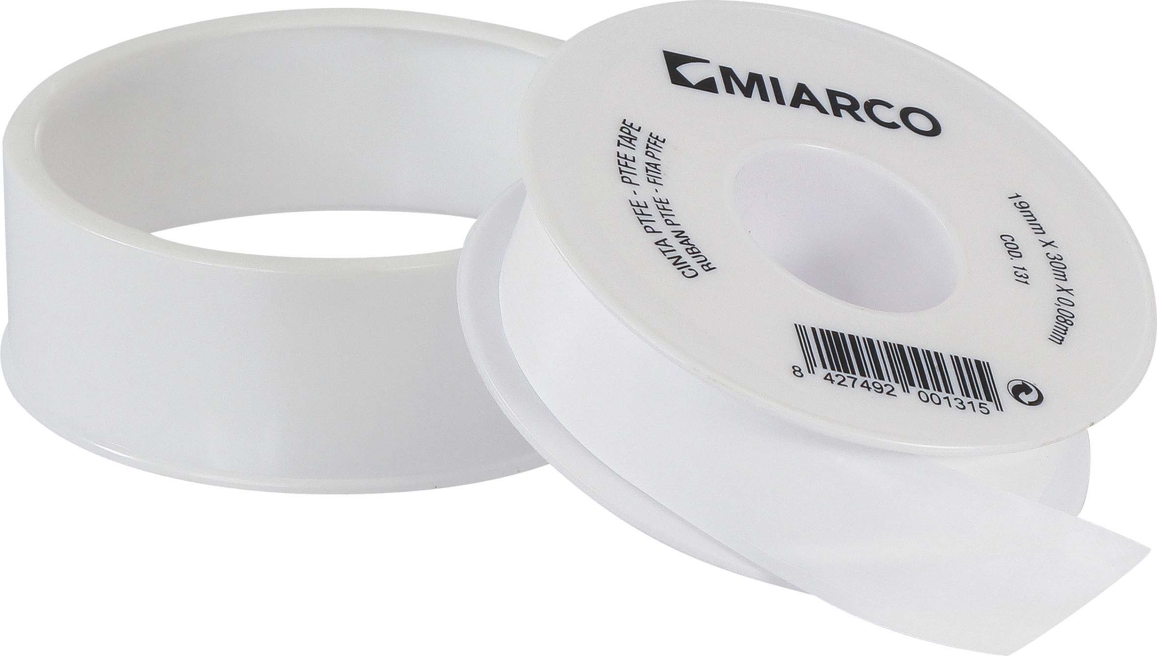 Ruban au ptfe blanc 19mmx30mx0.08mm MIARCO - 20570