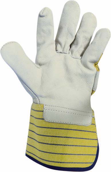 Gant paume cuir pleine fleur jaune - 21008