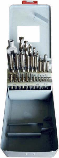 Coffret 29 pcs forets (21) et tarauds (7) + porte taraud STILKER - 22233