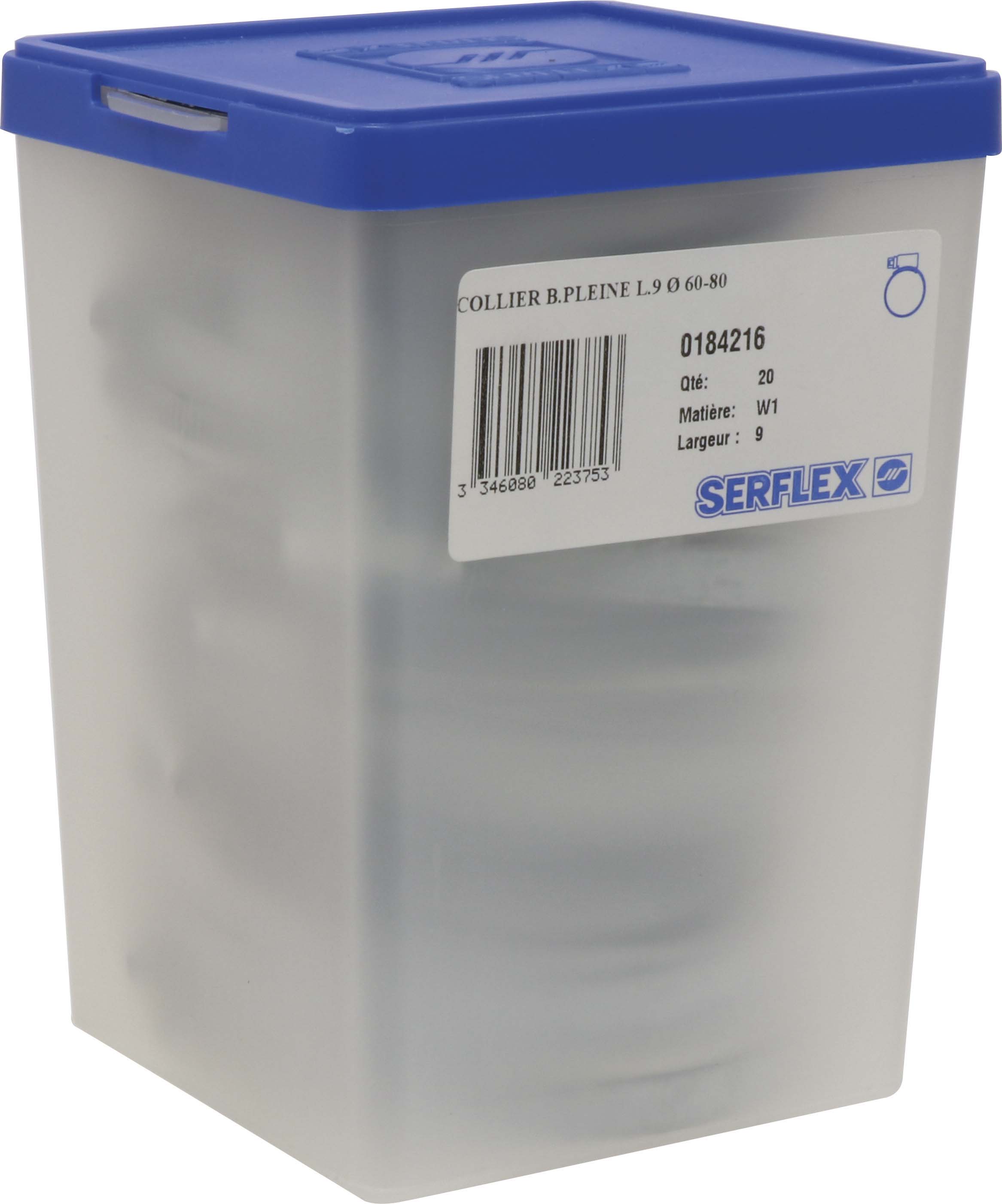 COLLIERS A CREMAILLERE BANDE PLEINE 9MM W1 60-80MM SERFLEX - BOITE DE 20 -2360920