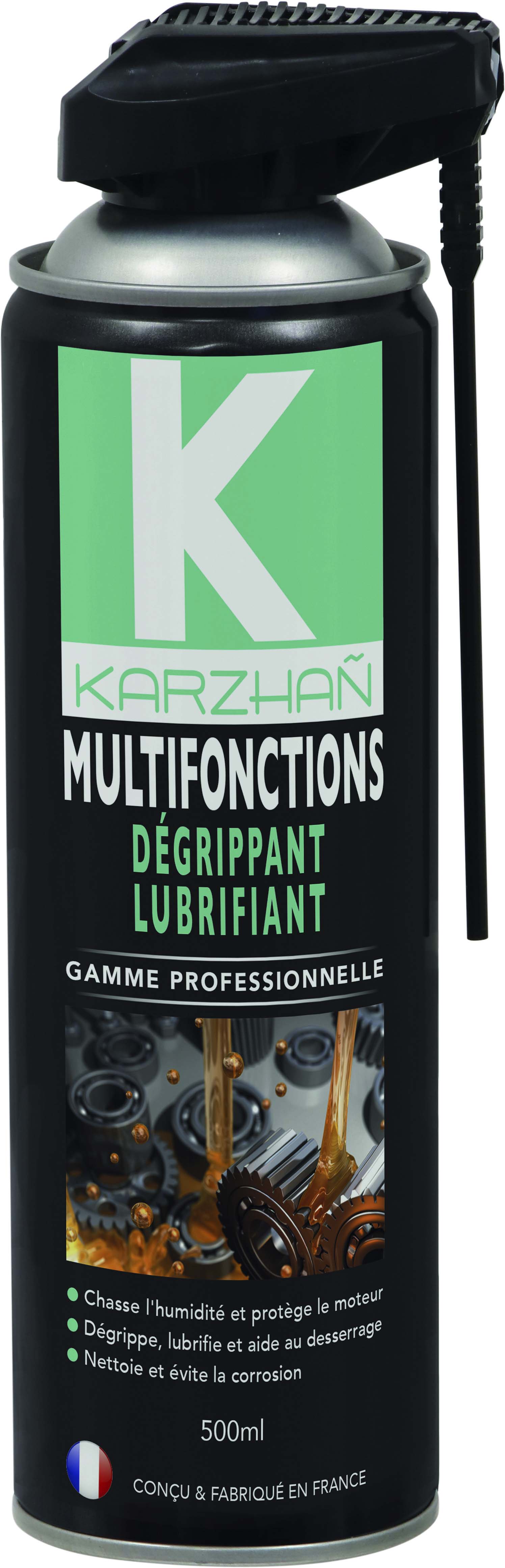 Aerosol 500ml multifonction degrippant lubrifiant KARZHAN - 24500