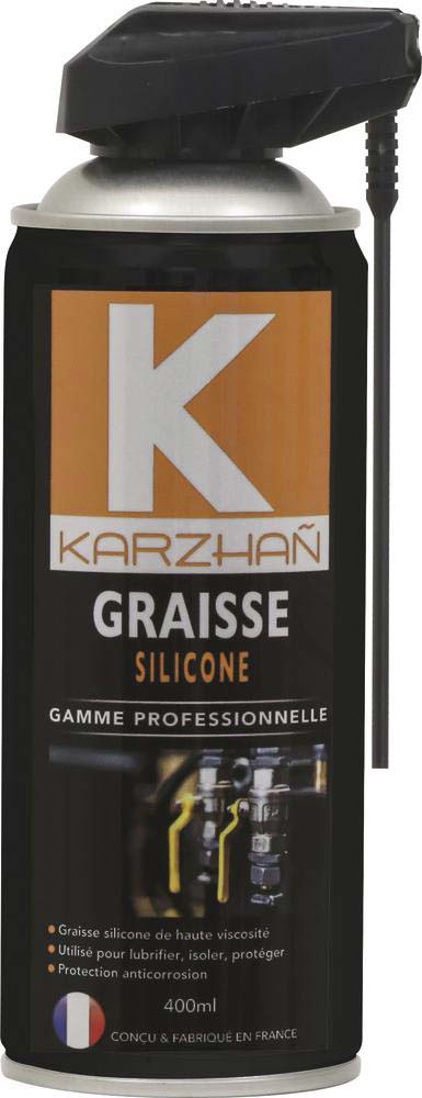 Graisse au silicone avec tête 2 jets - aérosol 400ml KARZHAN - 24578