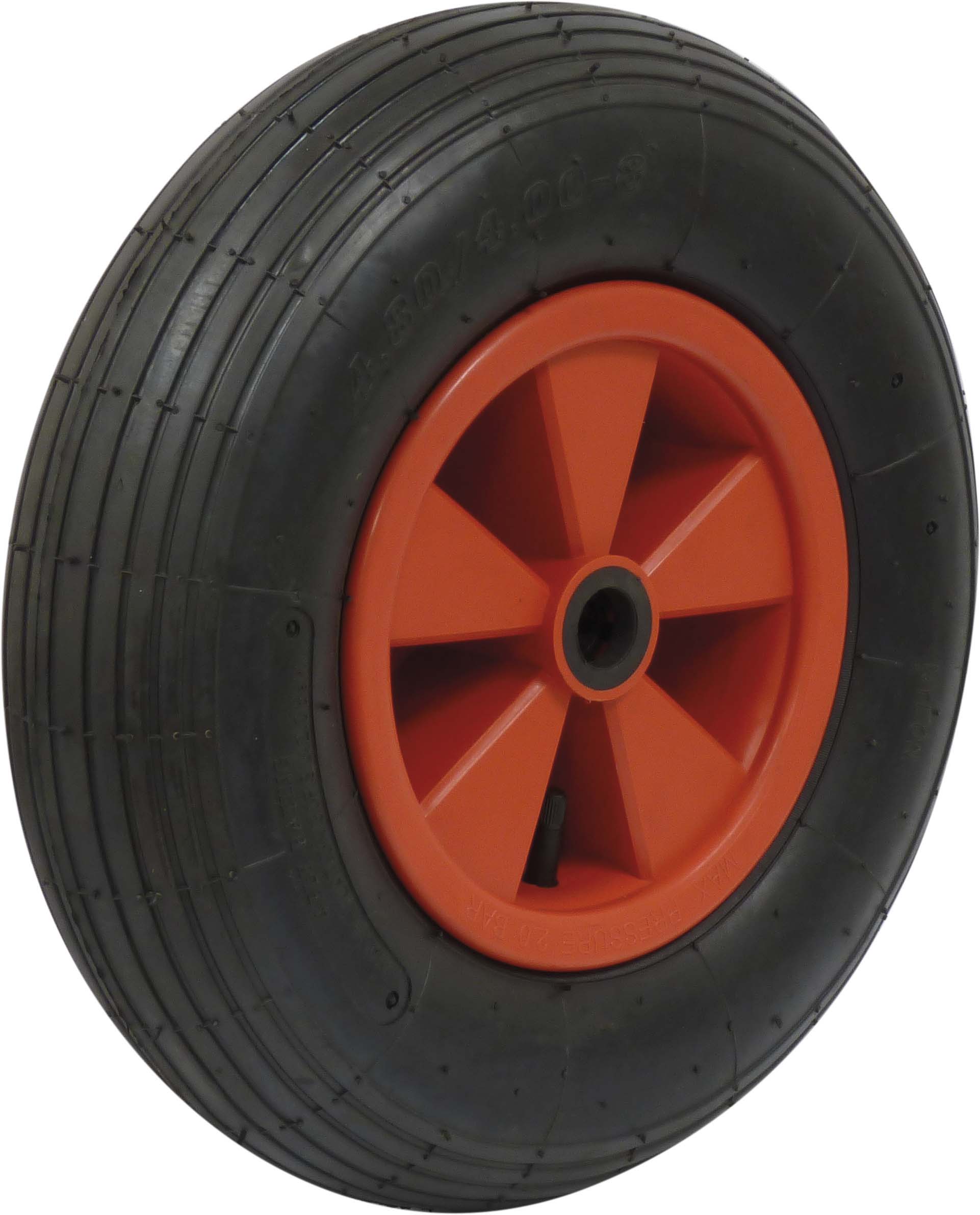 Roue gonflable jante PVC 400x100mm alésage 20mm moyeu 75mm 150kg - 26302