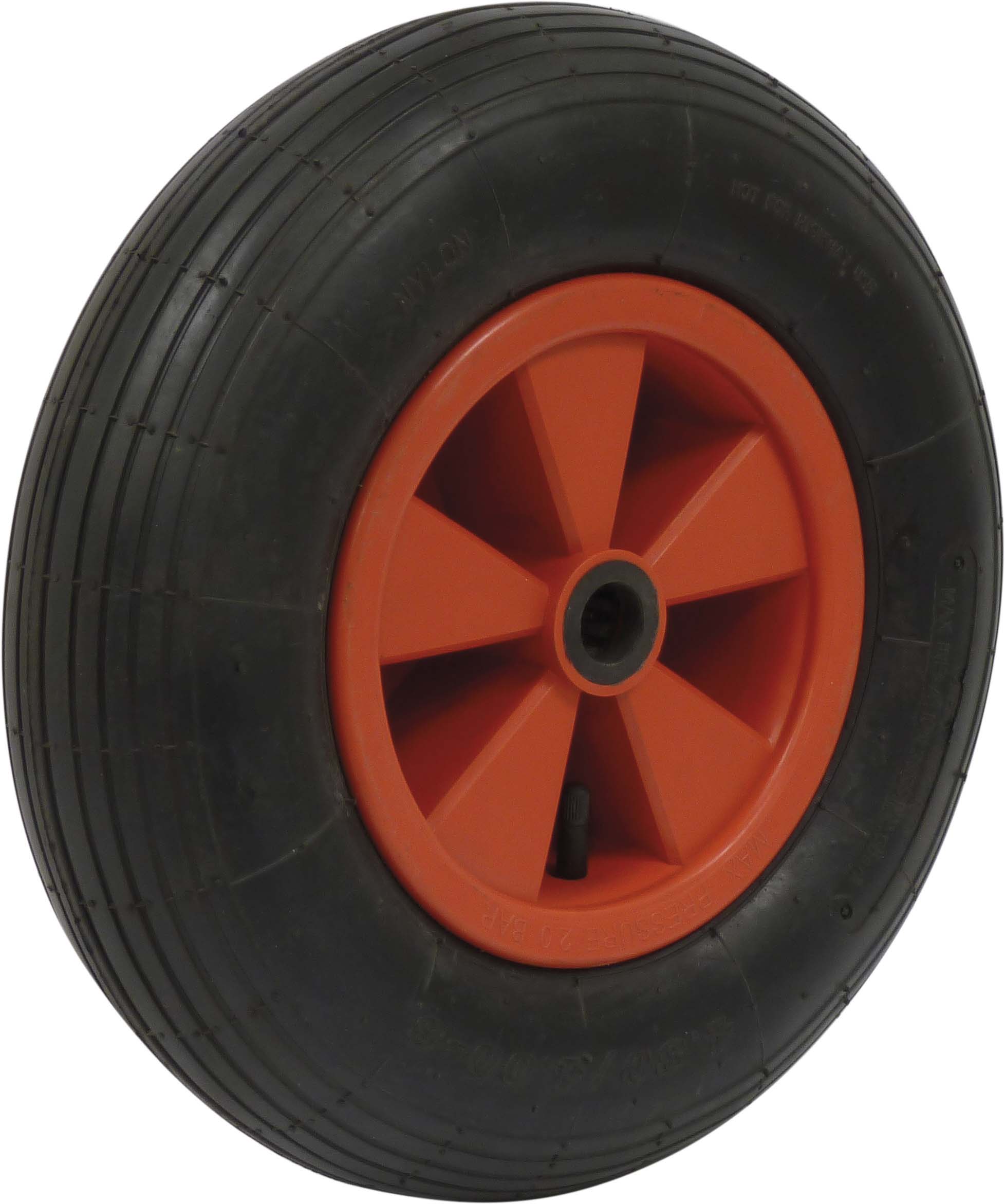 Roue gonflable jante PVC 400x100mm alésage 25mm moyeu 75mm 150kg - 26304