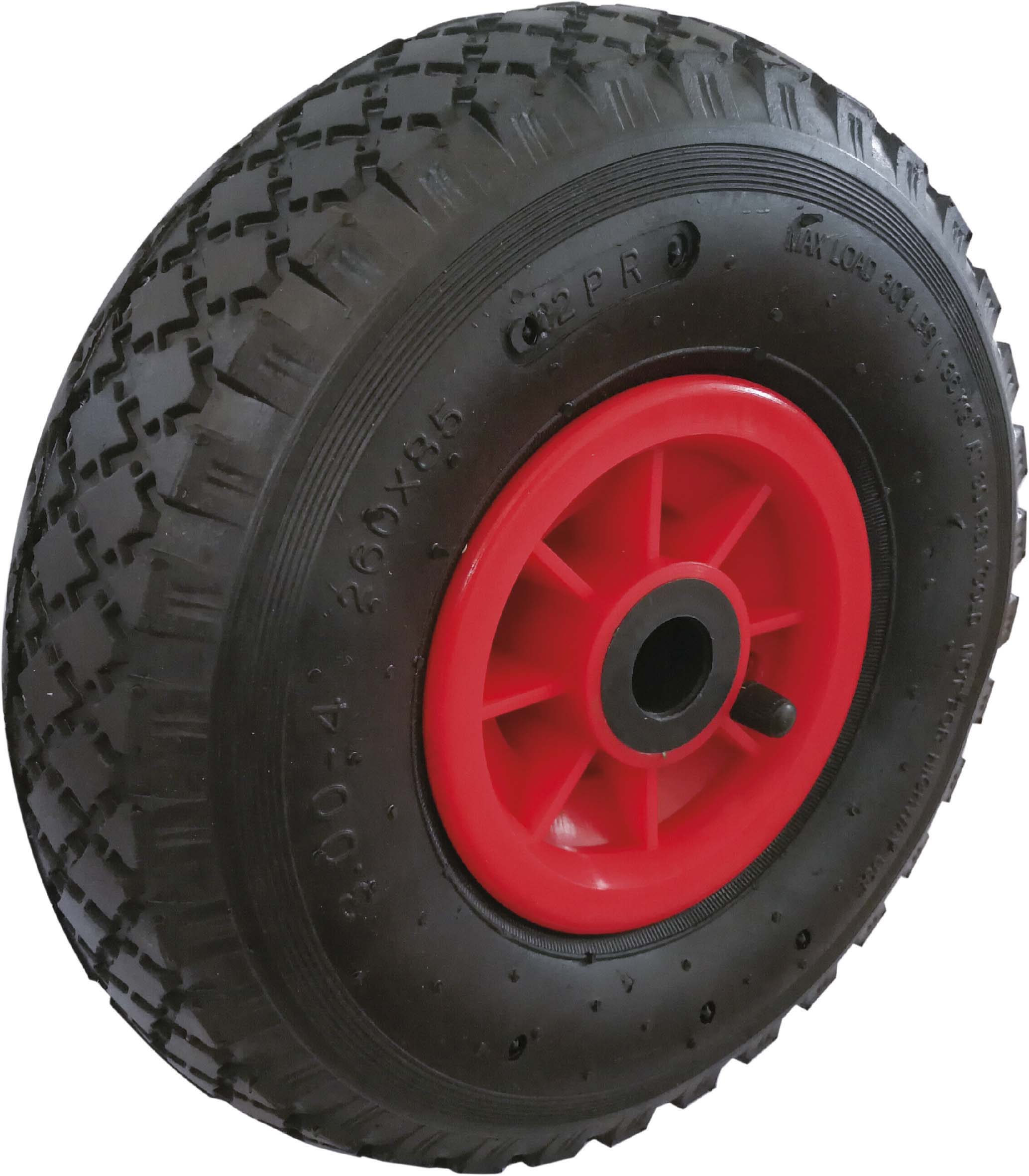 Roue gonflable jante PVC 260x85mm alésage 20mm moyeu 70mm 150kg - pour diable - 26327