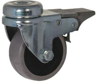 Roulette zinguée à œil 10mm pivotante 80mm 60kg - 26391