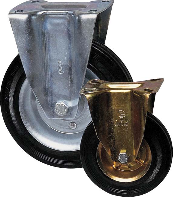 Roulette fixe chape zinguee bandage caoutchouc d.80 60kg - 26400