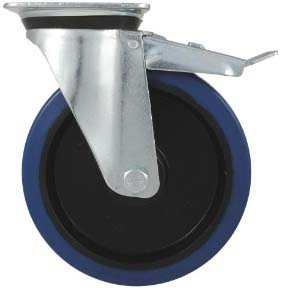 Roulette fixe chape zinguee bandage bleu d.200 300kg - 26434