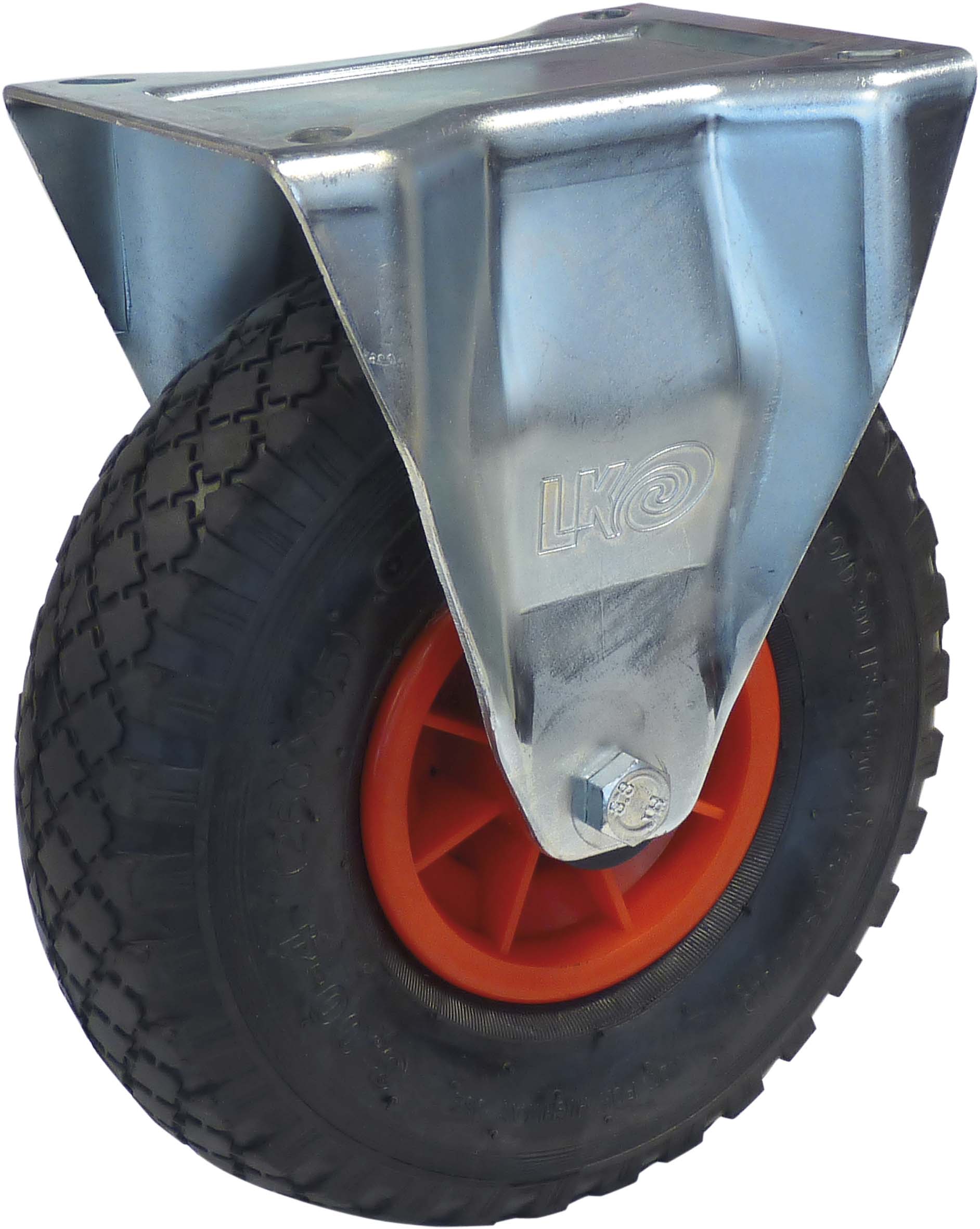 Roulette fixe chape zinguee roue gonflable d.260 150kgs - 26460