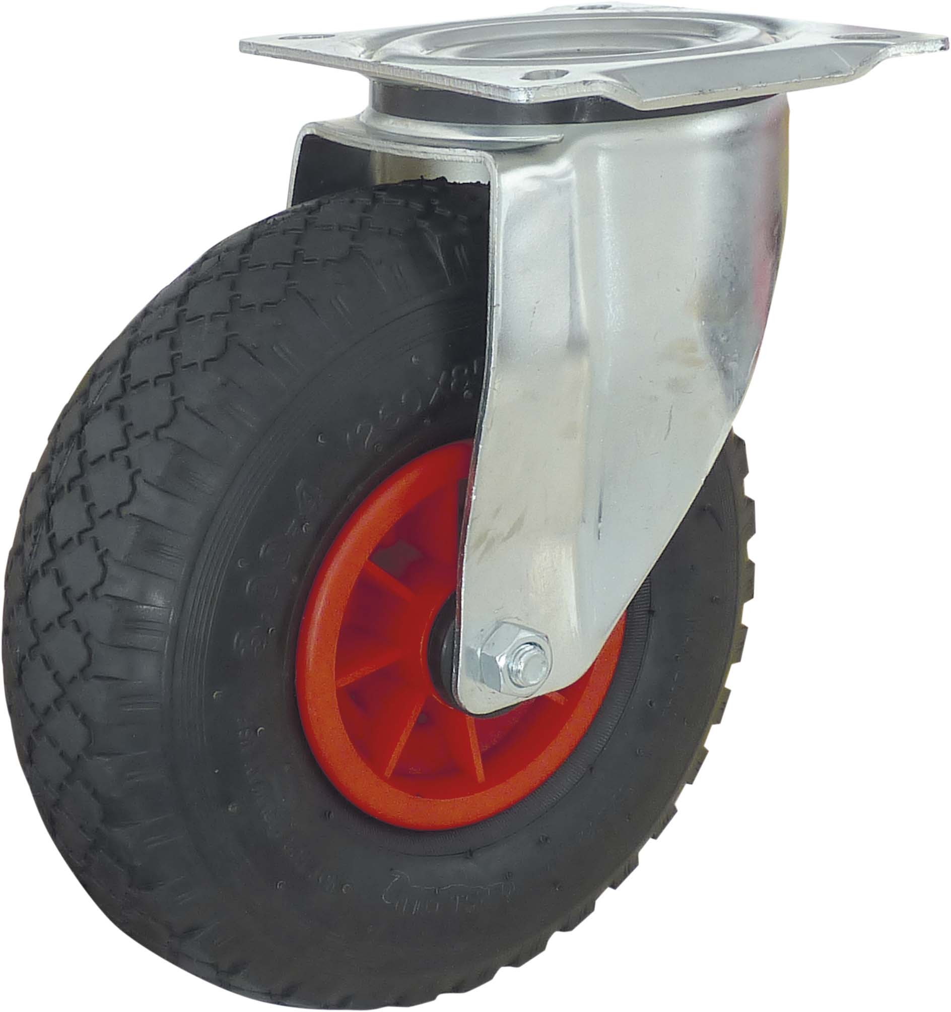 Roulette pivotante chape zinguee roue gonflable d.260 150kgs - 26461