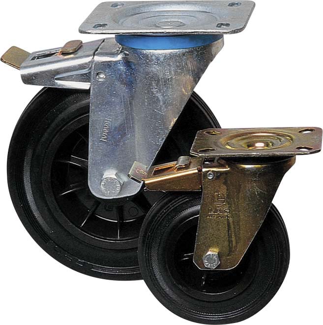 Roulette pivot.+frein chape zinguee bandage caoutch. d100 75 - 26478