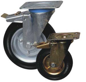 Roulette pivot.+frein chape zinguee bandage caoutch. d200 22 - 26481