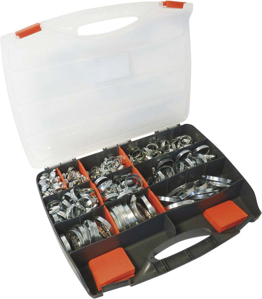 Collier à crémaillère acier zingué 9mm de 8 à 80mm - coffret de 285 pcs KLIPPER - 26525