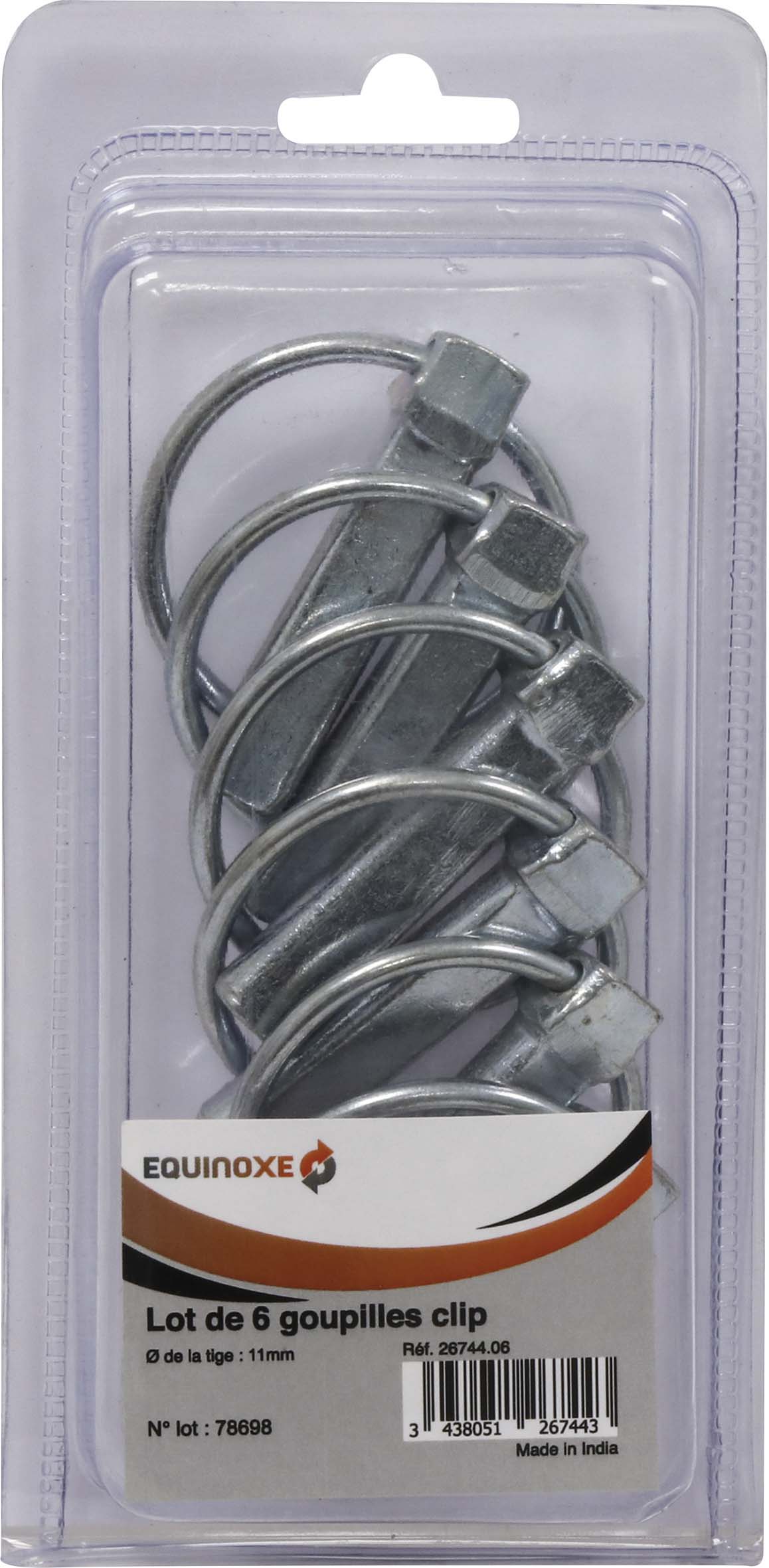Lot de 6 goupilles clip 11mm EQUINOXE - 26744.06