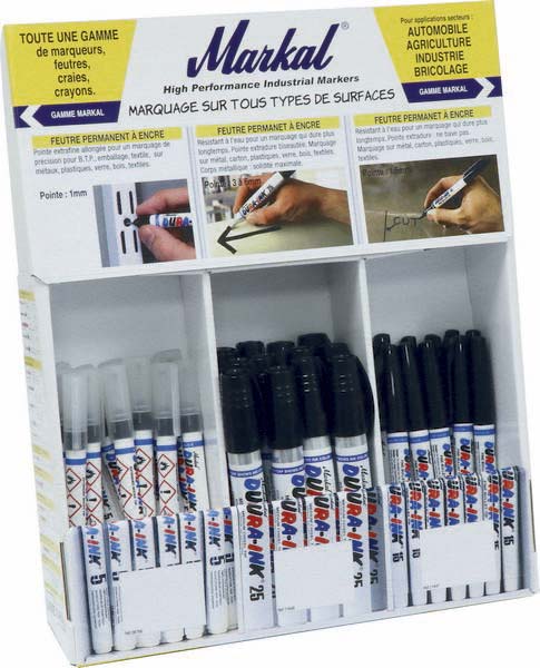 Presentoir 36 feutres permanents dura ink n° 5 MARKAL - 28579