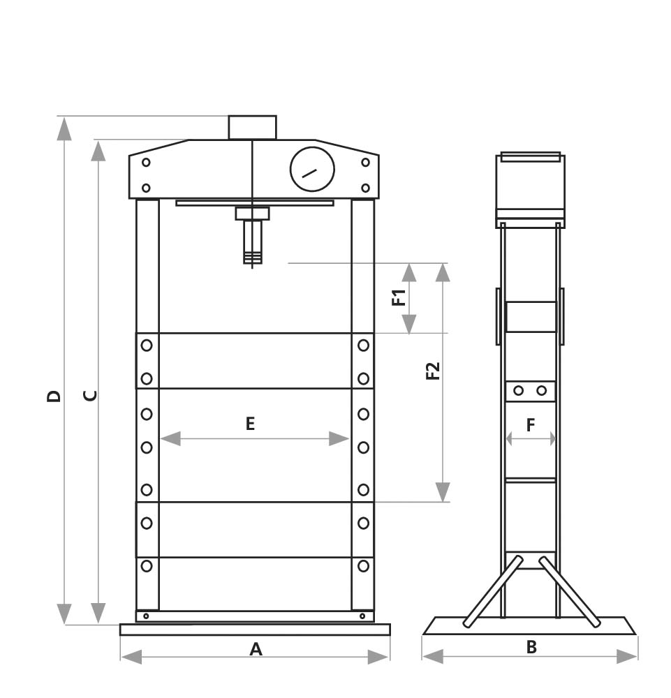 Presse d'atelier d'établi manuelle 15t bâti soudé DRAKKAR EQUIPEMENT - 52695