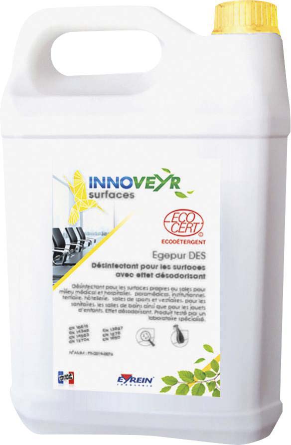 Désinfectant de surfaces écocertifié virucide EN 14476 - bidon de 5L EYREIN - 57625