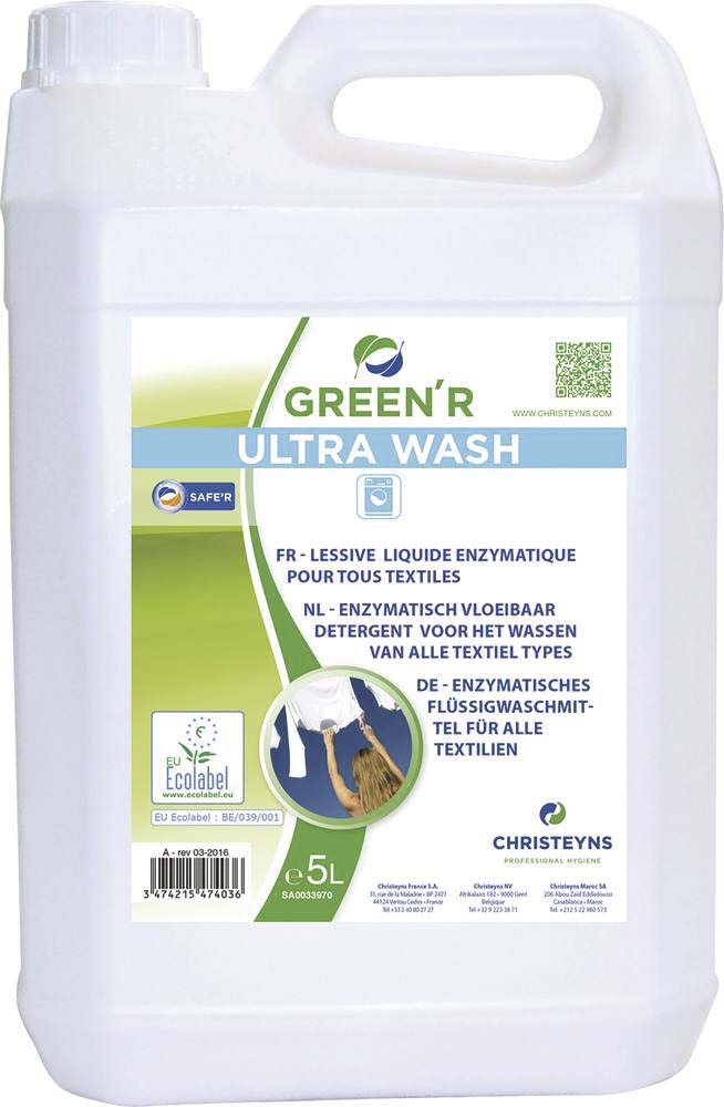 Lessive liquide extra concentrée hypoallergénique ECOLABEL - bidon de 5L CHRISTEYNS - 58010