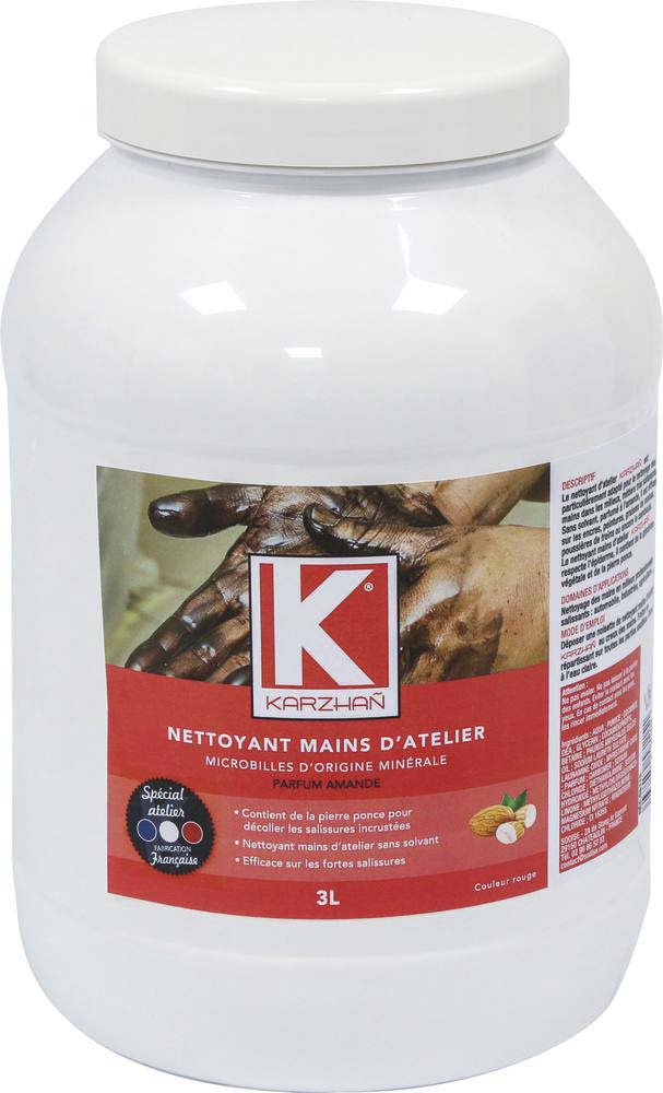 Nettoyant mains d'atelier rouge , parfum amande KARZHAN - 58115