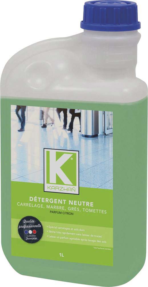 Nettoyant détergent sols durs parfum citron - bidon de 1L KARZHAN - 58505