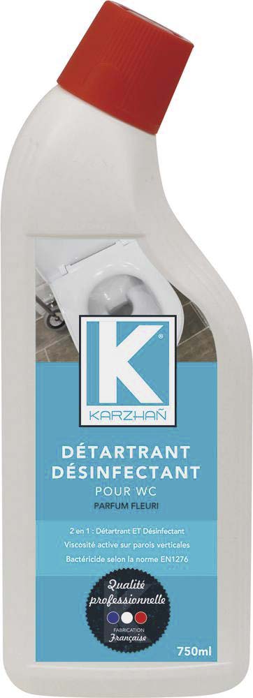 Détartrant désinfectant WC parfum fleuri - bouteille coudée de 750ml KARZHAN - 58700