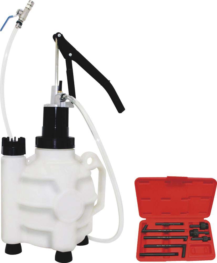 Réservoir pour remplissage d'huile de transmission 9,5L avec 8 adaptateurs DRAKKAR - 71107