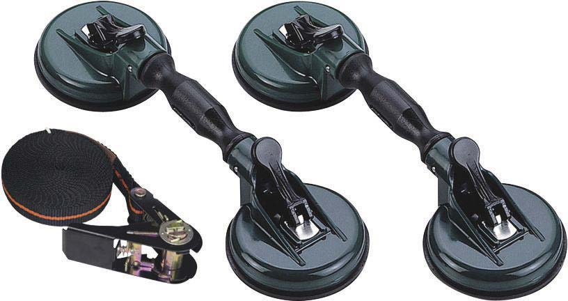 Ventouse double articulée (2 pcs) 117mm 60kg avec sangle 5m DRAKKAR EQUIPEMENT - 71204