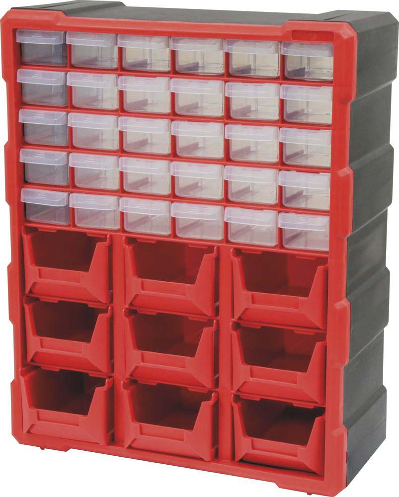 Armoire de rangement plastique 30 tiroirs et 9 boîtes à bec 380x160x470mm DRAKKAR - 72555