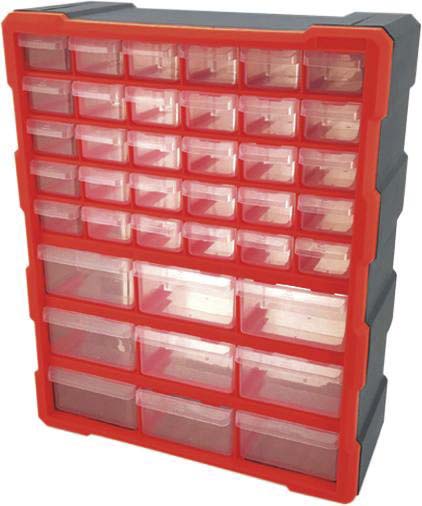 Armoire de rangement plastique 39 tiroirs 380x160x470mm DRAKKAR - 72557