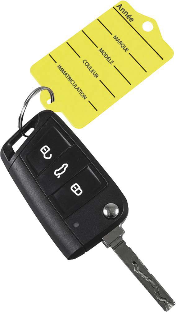 Porte-clés plastique jaune + 2 feutres - lot de 200 pcs EICHNER - 74653