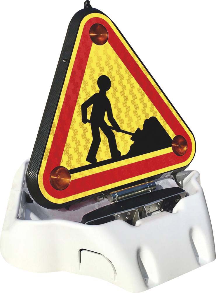 Triangle triflash led class 2 double face 500mm polycarbonate + relevage électrique CEA - 79305