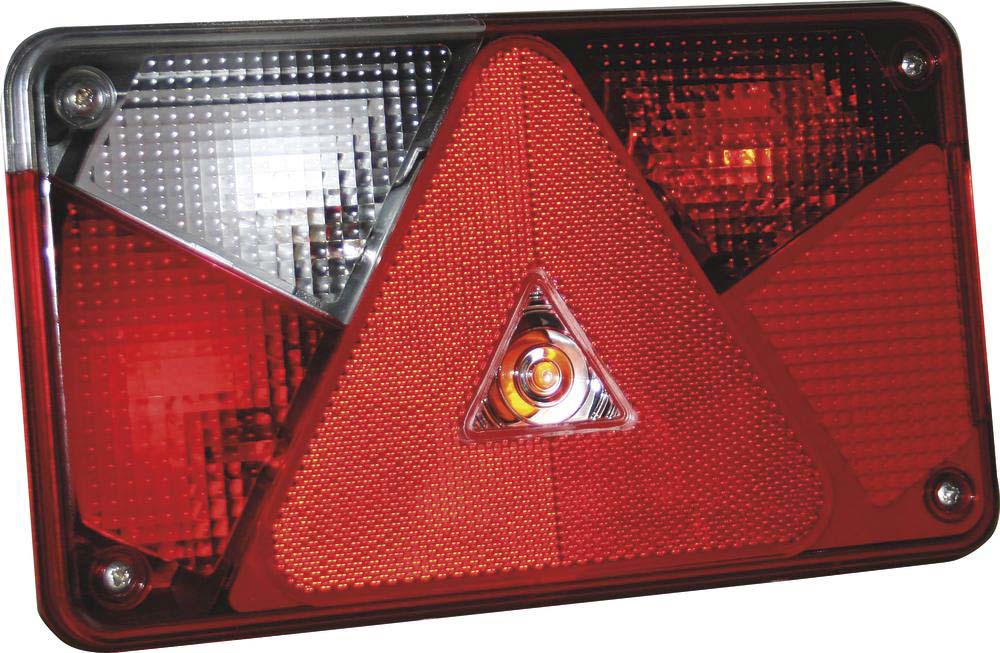 Feu arrière rectangle 12v 5 fonctions avec connecteur 5 plots 238x140mm ASPOCK - 79534