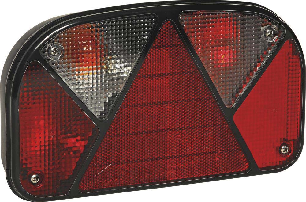 Feu arrière rectangle droit 12V 4 fonctions 240x140mm ASPOCK - 79559