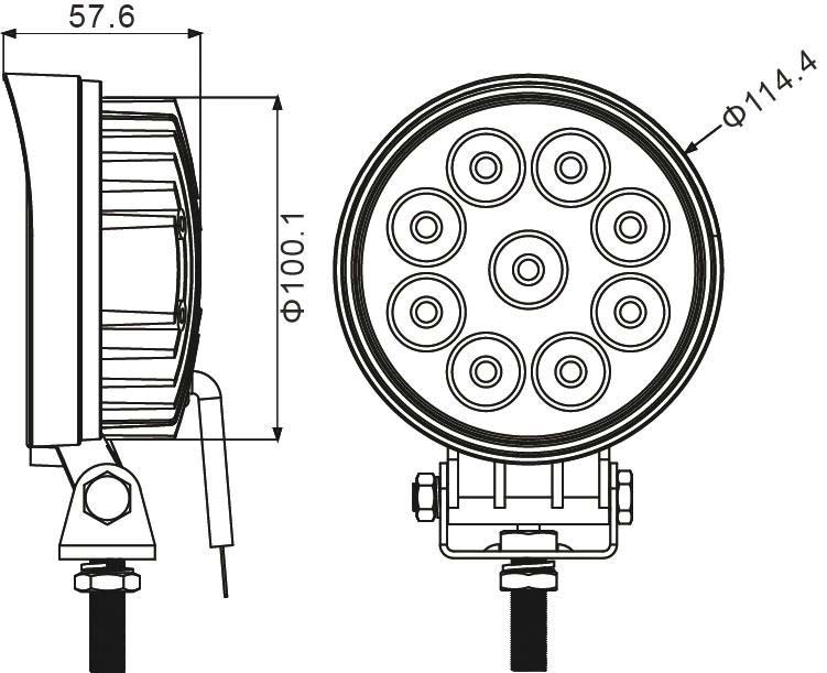 Phare de travail rond led 10/32v 27w 1800 lumens SODIFLASH - 79670