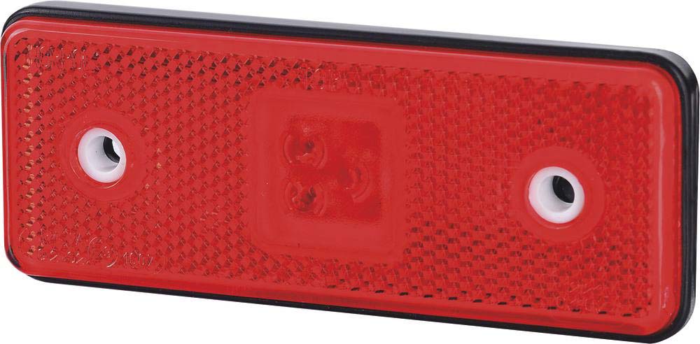 Feu de position led 12/24v rouge rectangulaire avec catadioptre à fixer - 79820