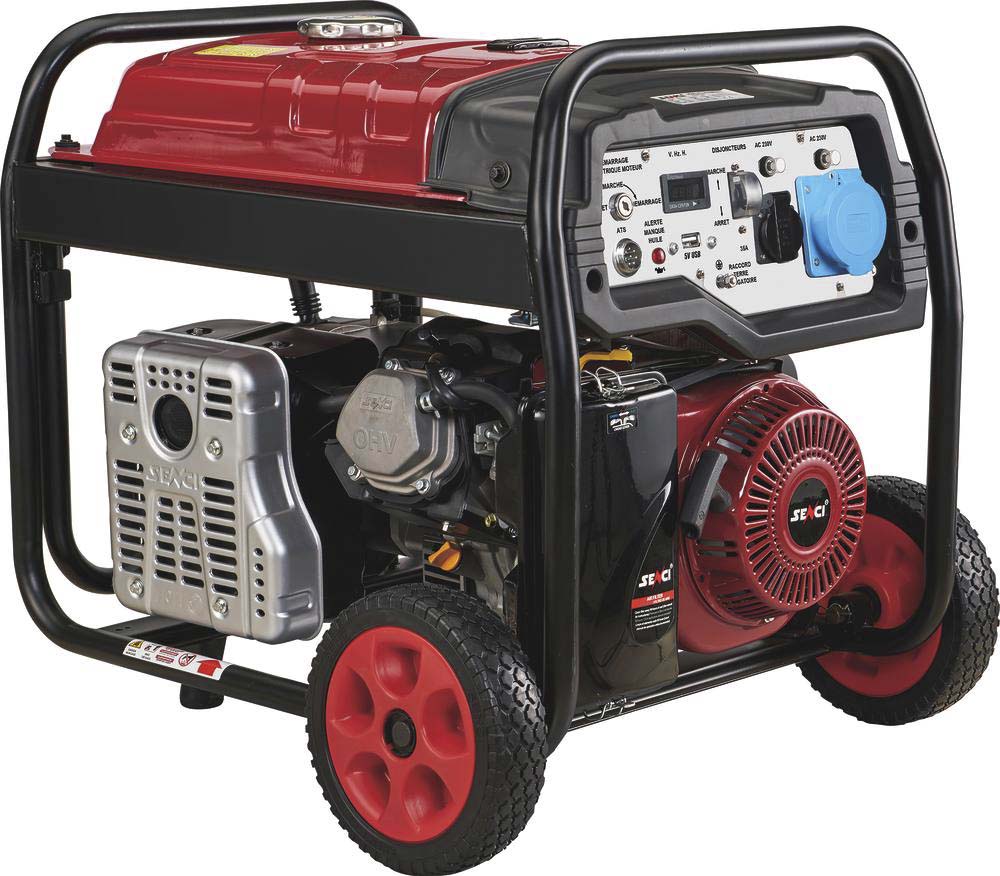 Groupe électrogène AVR monophasé essence 8500W 16CV démarrage électrique avec kit brouette SENCI - 82034