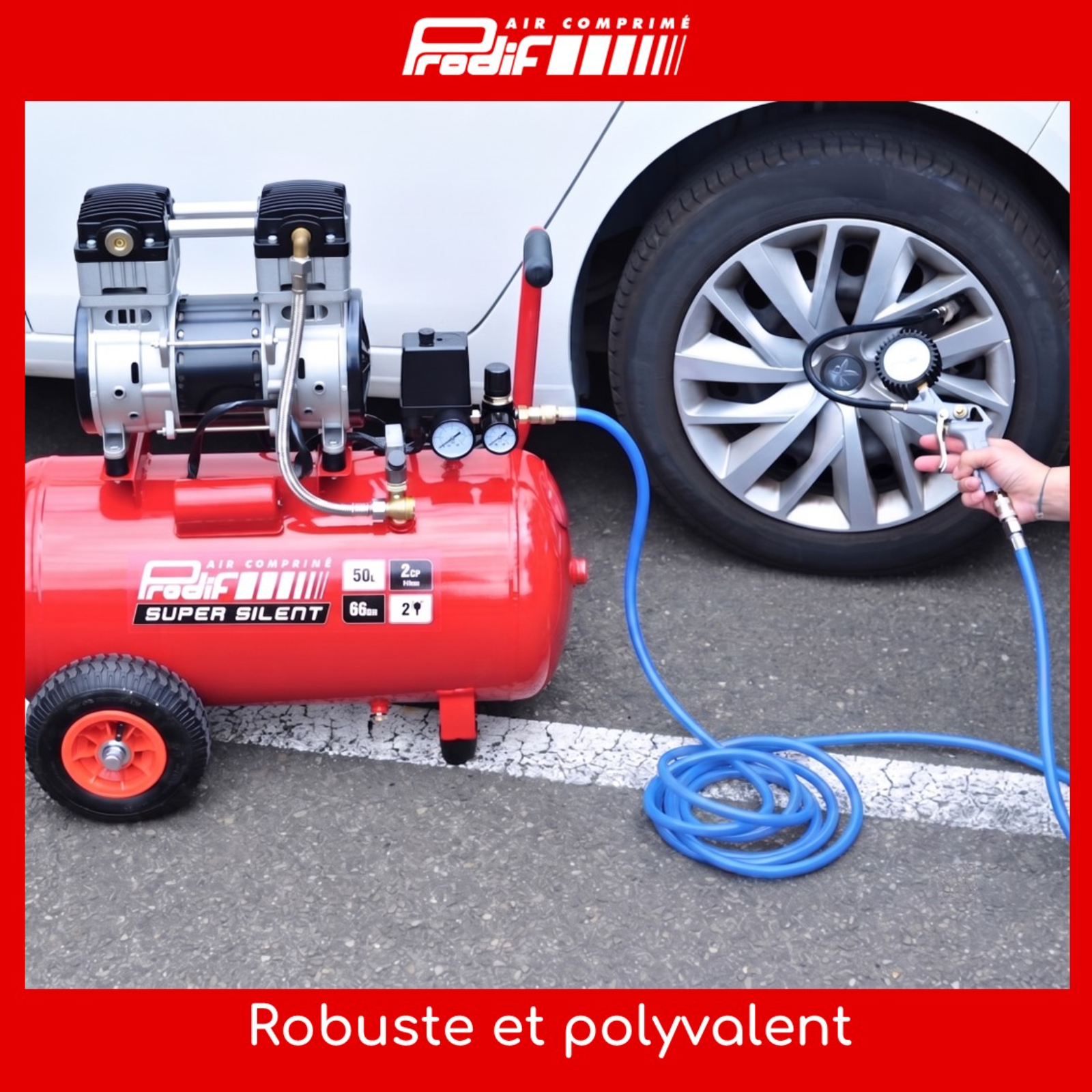 Tuyau d'air PRODIF 20m diamètre 10 x 17 mm avec raccords - 8920V