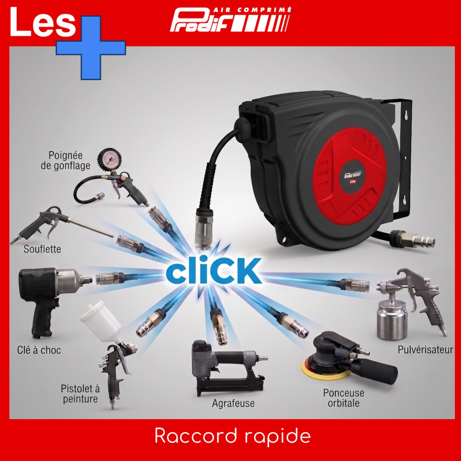 ENROULEUR AUTOMATIQUE AIR COMPRIME 20+2M PRODIF - EN 20