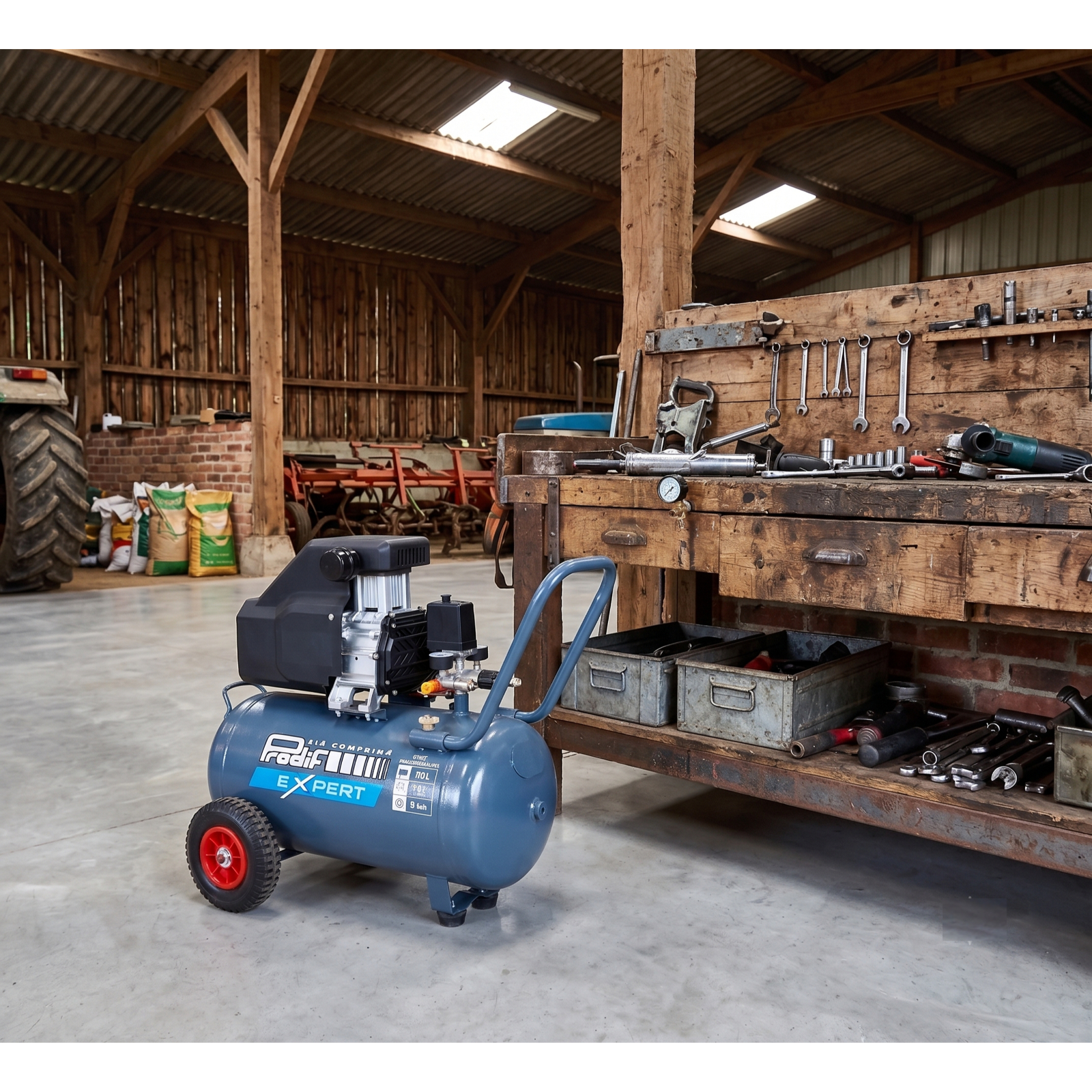 COMPRESSEUR D'AIR PRODIF SANS HUILE 50L 9 BAR 2,5CV P857
