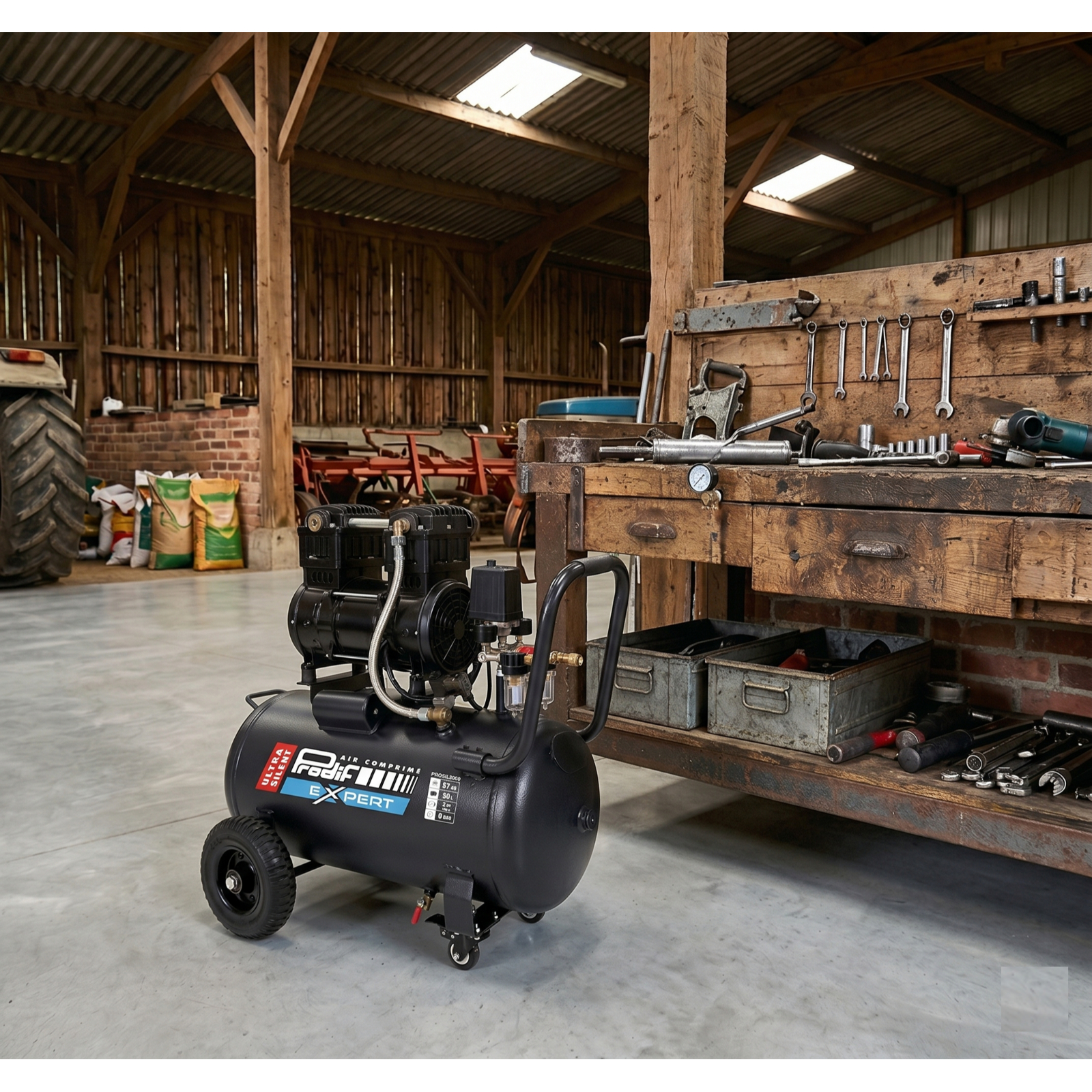 Compresseur silencieux PRODIF 50 litres 2 CV 8 bar PROSIL2050