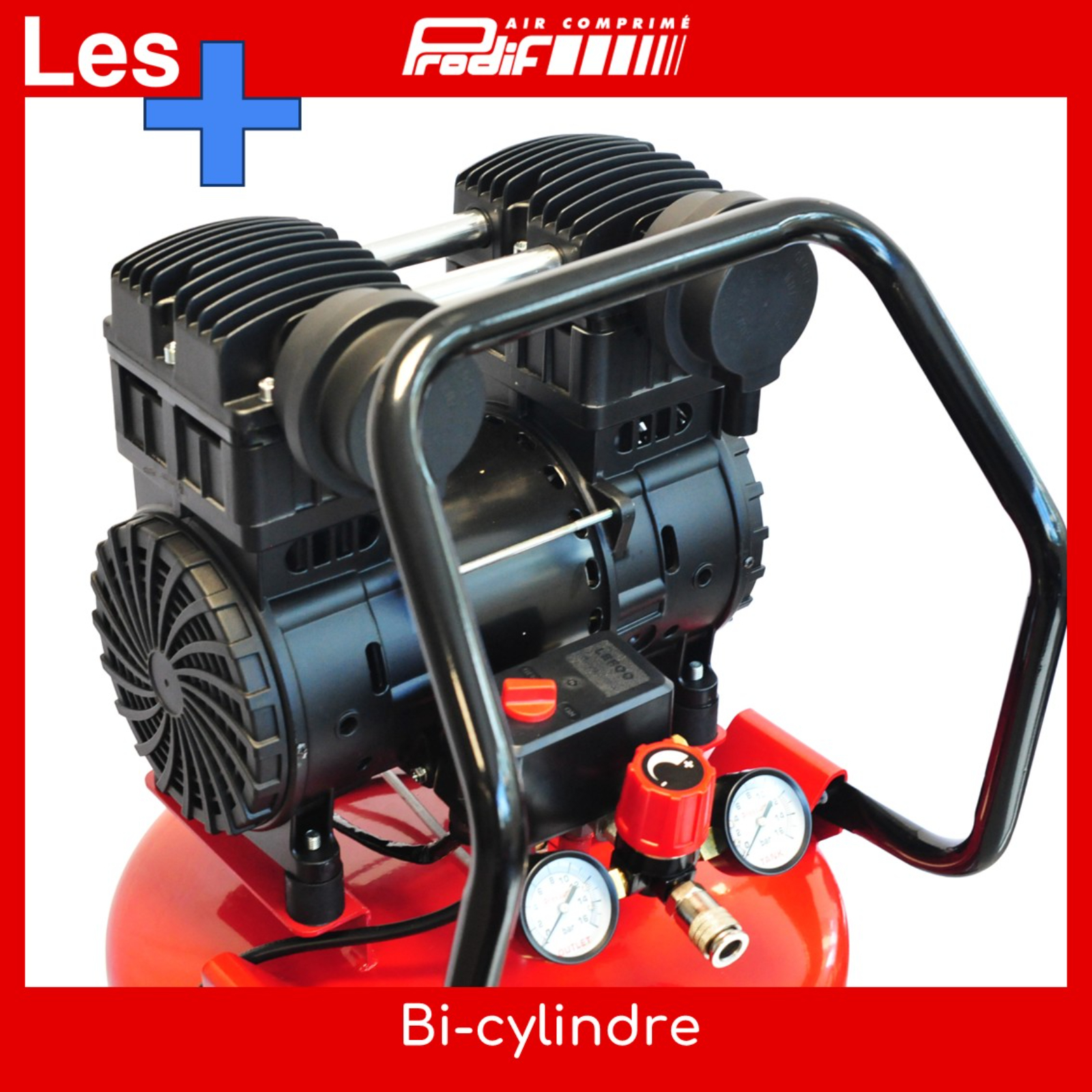 Compresseur vertical silencieux pour camion PRODIF 100 litres 3 CV 8 bar SIL103V