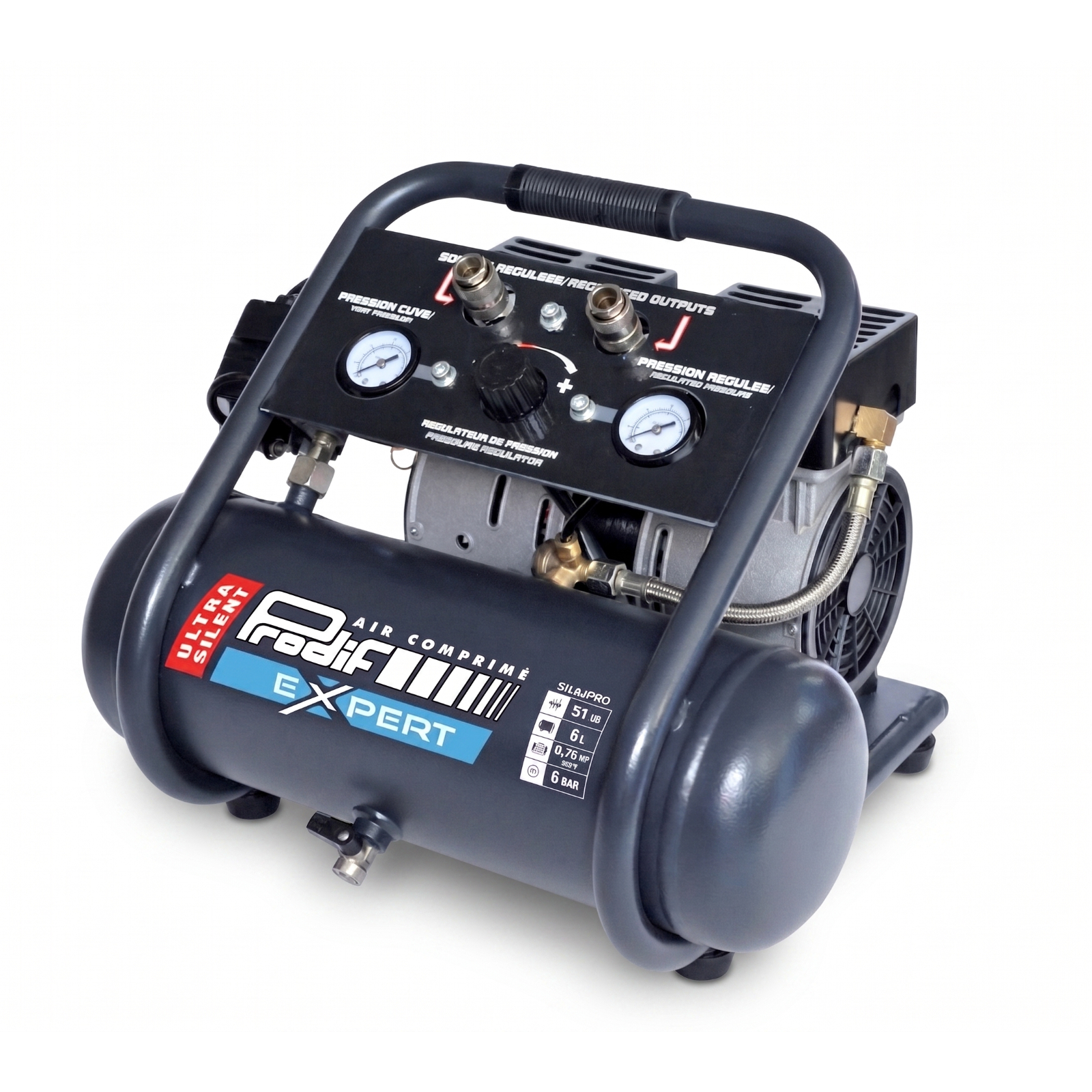 Compresseur coaxial silencieux PRODIF 6L 0,75 CV 8 BAR SIL6JPRO 